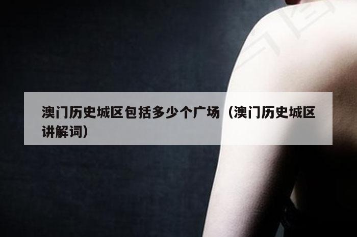 澳门历史城区包括多少个广场（澳门历史城区讲解词）